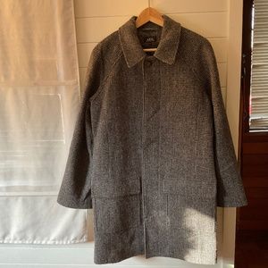 A.P.C Harris Tweed Coat. Size large. Light/dark grey and purple tweed.